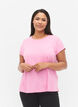 Short-sleeved cotton blend t-shirt, Pink, Model image number 0