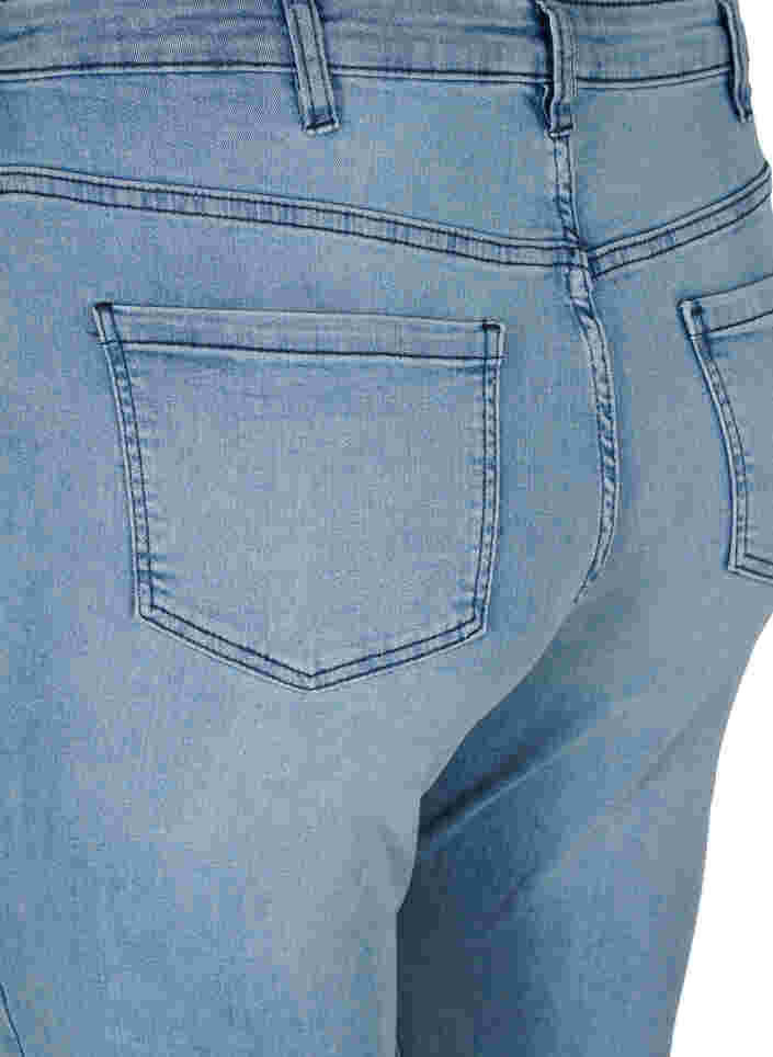Long cotton denim shorts, Blue denim, Packshot image number 3