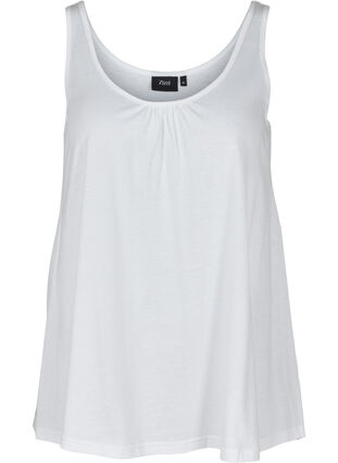 Top with a round neck and A-line, Bright White, Packshot image number 0