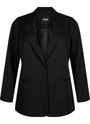 FLASH - Simple blazer with button, Black, Packshot image number 0