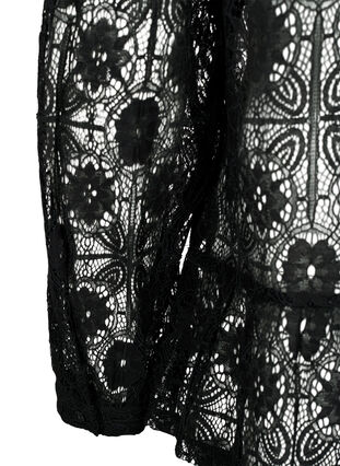 Lace blouse with tie detail, Black, Packshot image number 3