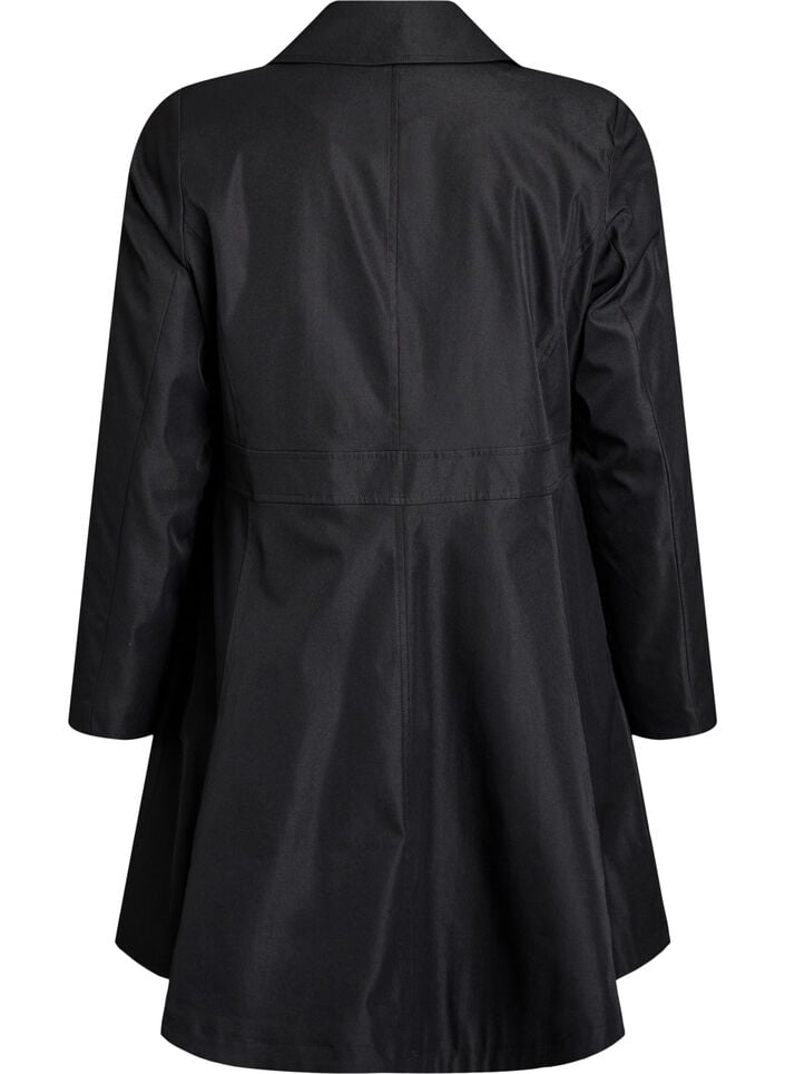 A-line spring coat with double-breasted fastening, Black, Packshot image number 1