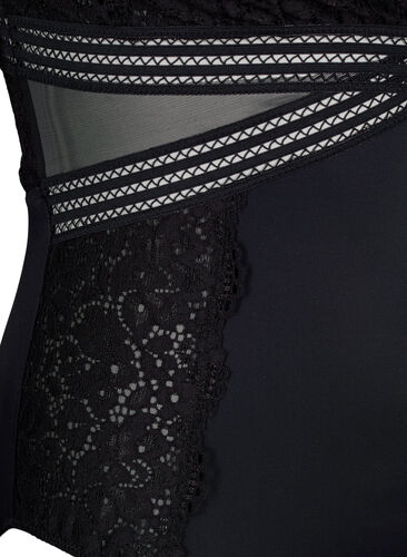 Bodystocking with lace and cut-outs, Black, Packshot image number 3