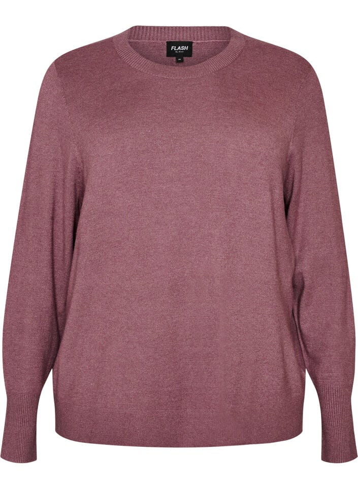 Knitted blouse with a round neck, Rose, Packshot image number 0