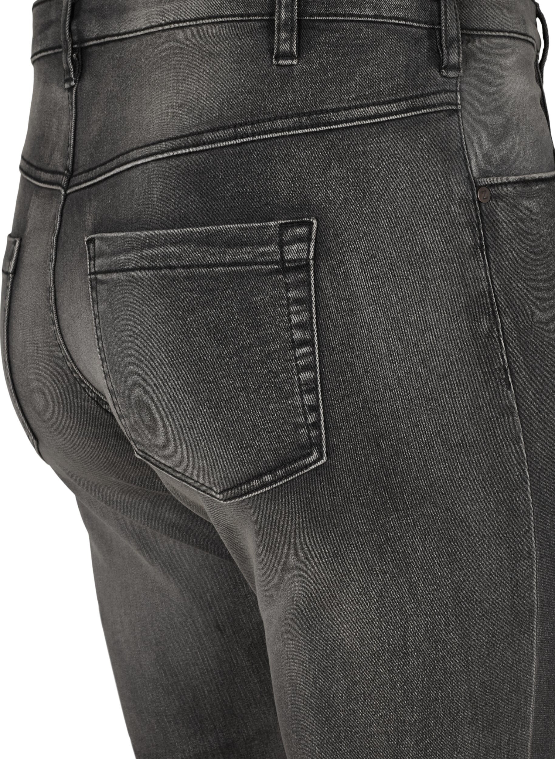 ZizzifashionSlim fit Emily jeans with normal waist, Dark Grey, Packshot image number 3