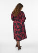 Floral dress with a smocked top, Black, Model image number 1