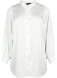 Long shirt with pearl buttons