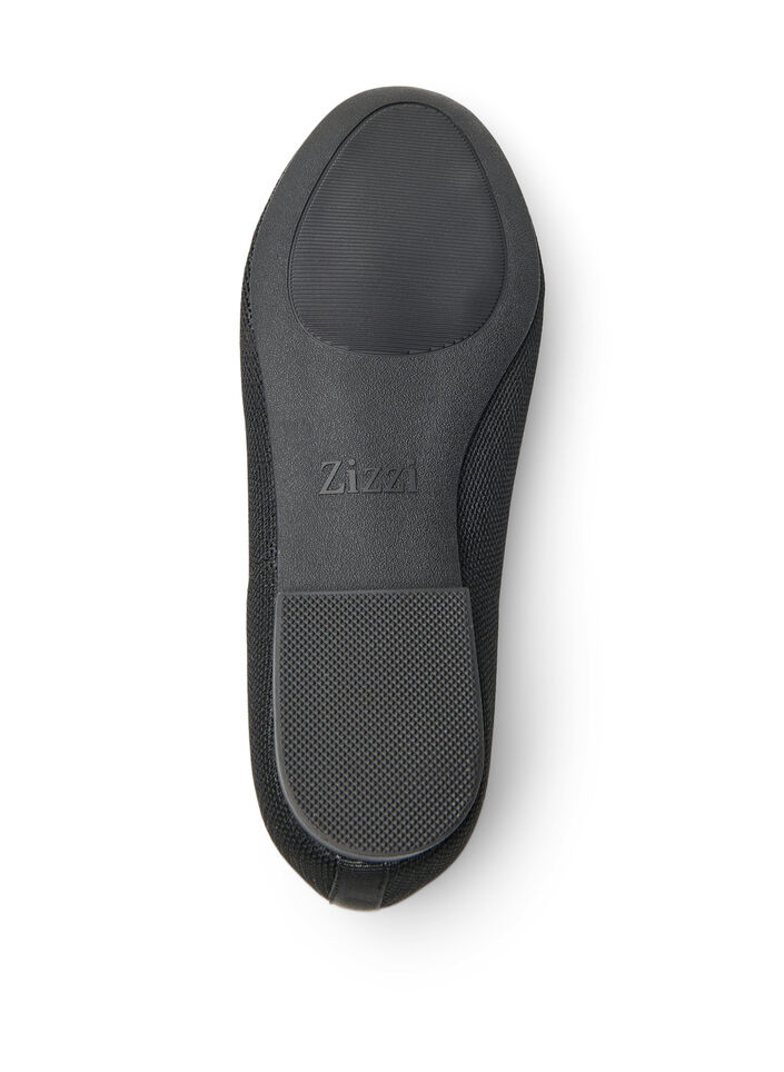 Ballet flats in a fine-textured fabric, Black, Packshot image number 4