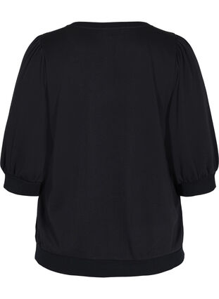 Sweatshirt with 3/4 sleeves, Black, Packshot image number 1