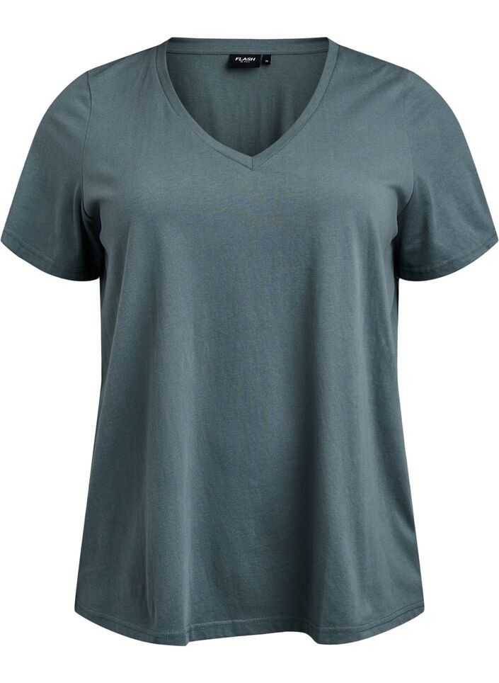 FLASH - V-neck T-shirt, Green, Packshot image number 0