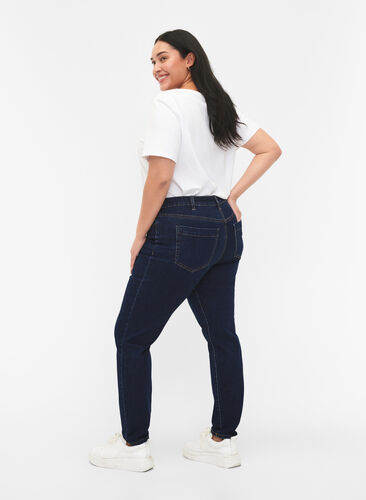Slim fit Emily jeans with regular waist, Dark blue, Model image number 1