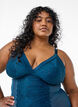 Lace and mesh bodystocking, Blue, Model image number 2