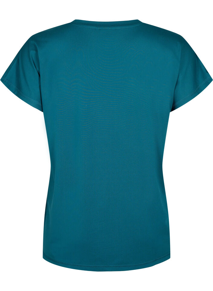 Loose training t-shirt with v-neck, Green, Packshot image number 1