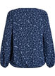 Long-sleeved blouse with floral embroidery, Blue, Packshot image number 1