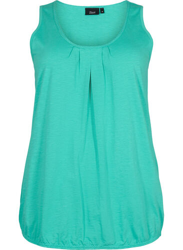 Cotton top with lace trim, Aqua Green, Packshot image number 0