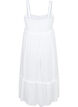 Viscose midi dress with smock, Bright White, Packshot image number 1