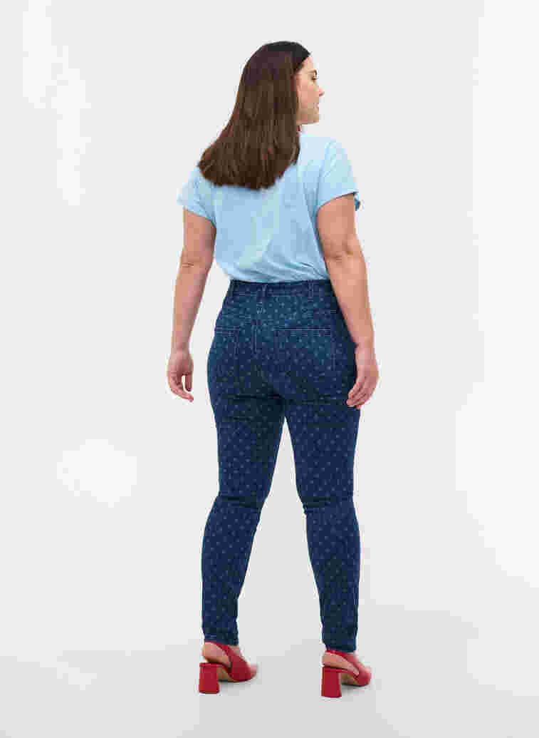 Super slim Amy jeans with print details, Dark blue, Model image number 1