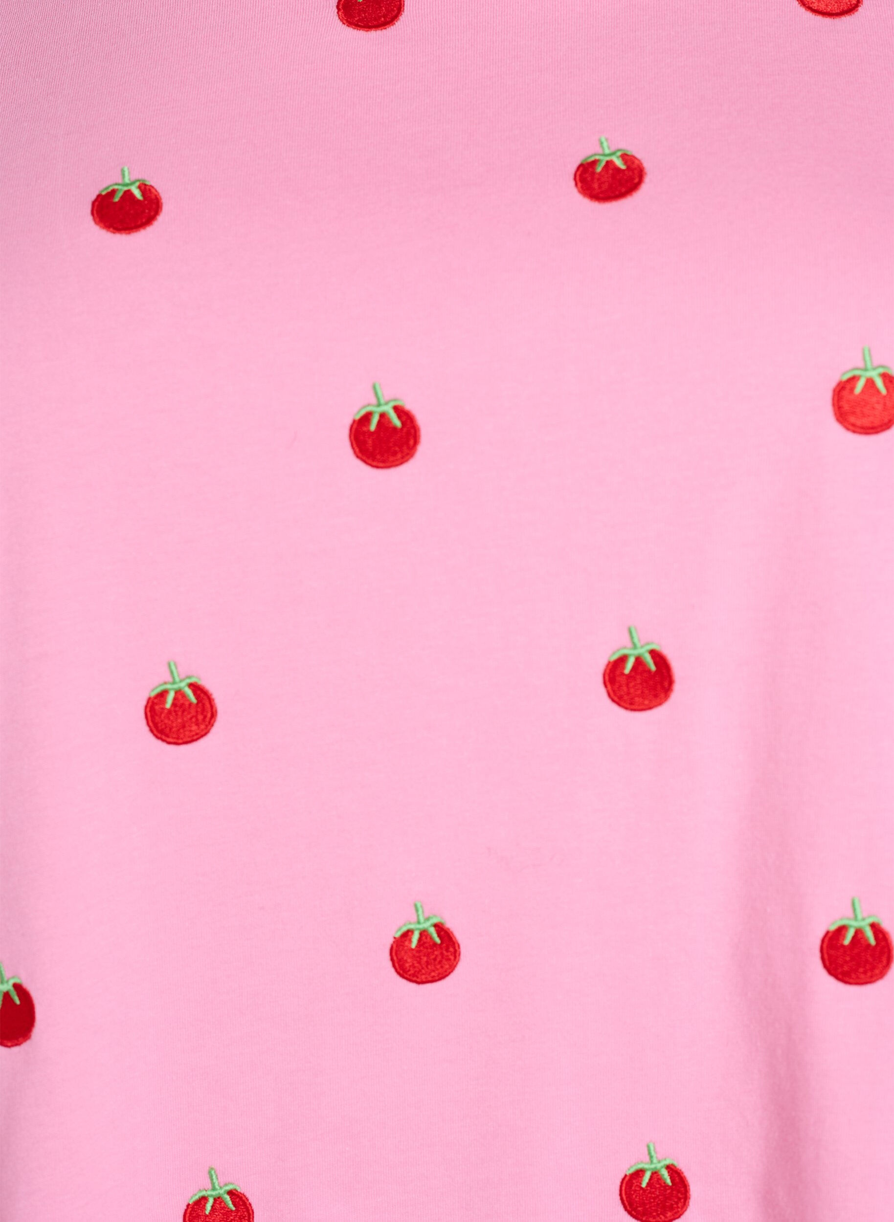 ZizzifashionT-shirt in organic cotton with embroidered motifs, Pink, Packshot image number 2