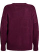 Knitted blouse with V-shaped rib pattern and slits, Purple, Packshot image number 1