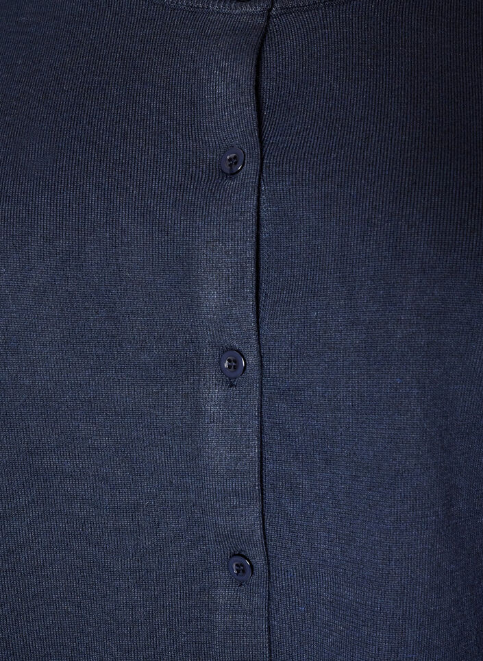 Fine-knit cardigan with round neck, Blue, Packshot image number 2