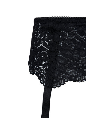 Lace garter holder, Black, Packshot image number 3