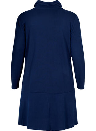 Jersey dress with high neck and pockets, Dress Blues Mel., Packshot image number 1
