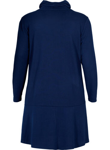 Jersey dress with high neck and pockets, Dress Blues Mel., Packshot image number 1