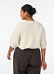 Knitted blouse with textured pattern and short sleeves, Beige, Model image number 2
