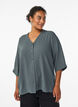 Shirt Blouse with V-Neck and 3/4 Sleeves, Green, Model image number 0