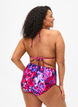 Bikini bottom with print and high waist, Pink, Model image number 1