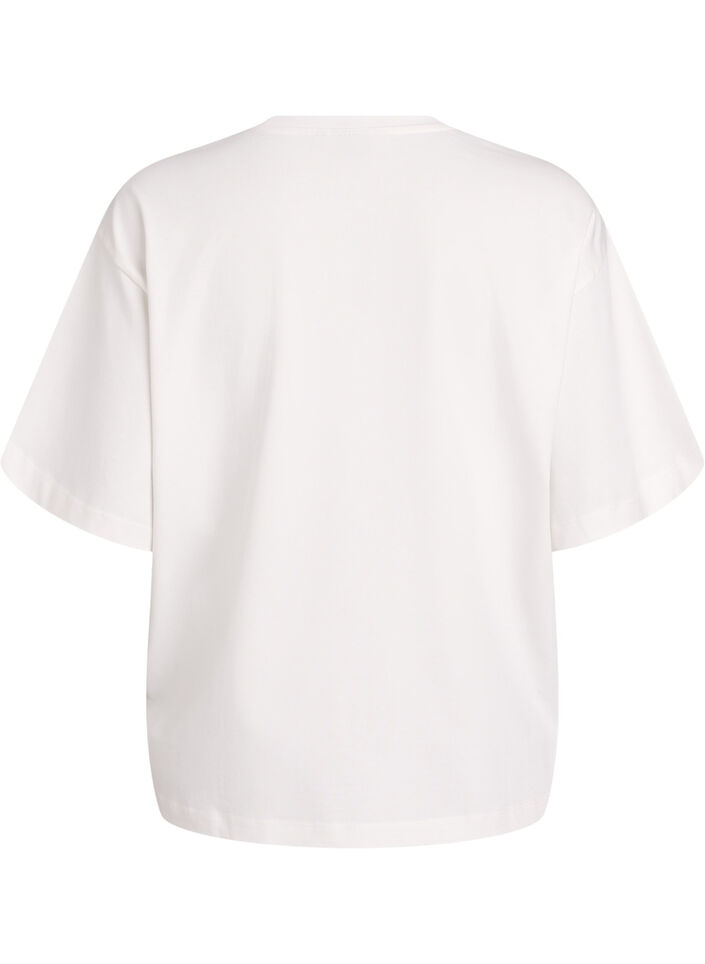Oversized T-shirt with half sleeves, White, Packshot image number 1