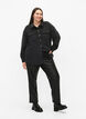 Long sleeve velvet shirt with chest pockets, Black, Model image number 3