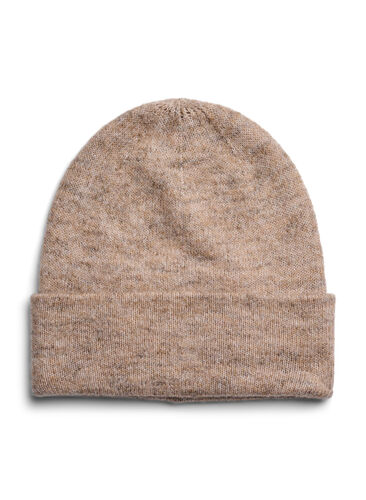 Knitted hat with wool, Deep Taupe Mel., Packshot image number 0