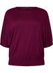 Jersey blouse with elbow-length balloon sleeves, Purple, Packshot image number 0