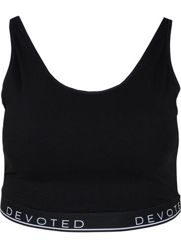 Cotton bra with adjustable straps, Black/Upper Font, Packshot image number 0