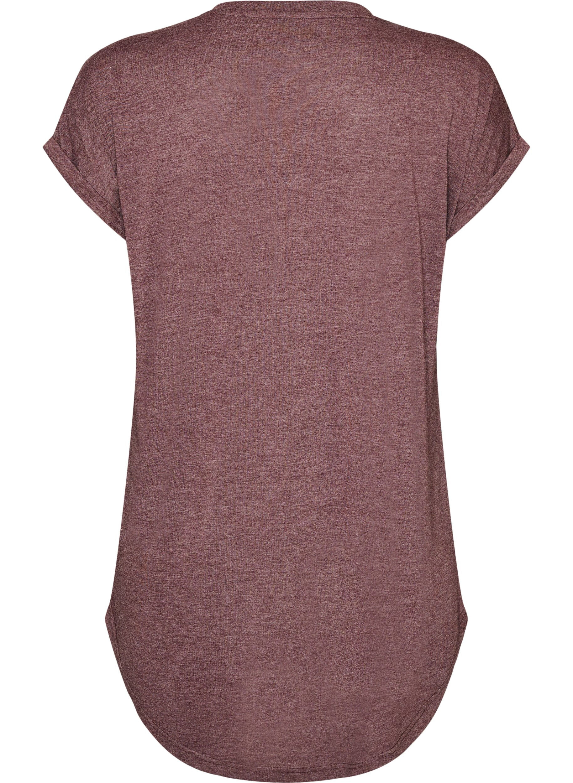 ZizzifashionShort sleeve nightgown with text print, Dark Bordeaux, Packshot image number 1