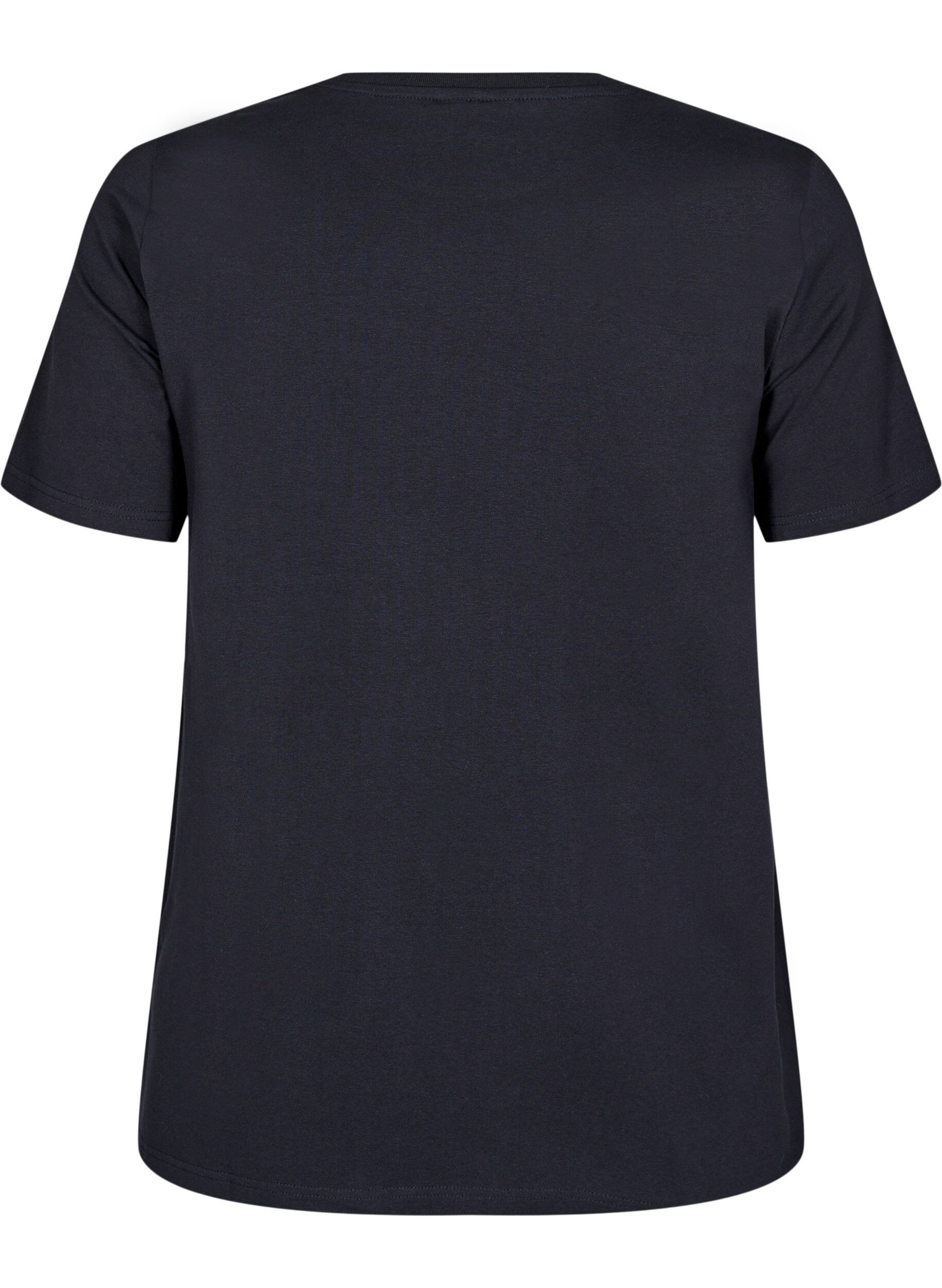 Zizzifashion T-shirt in organic cotton with a round neck, Black, Packshot image number 1