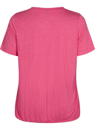 Melange t-shirt with elasticated edge, Beetroot Purple Mél, Packshot image number 1