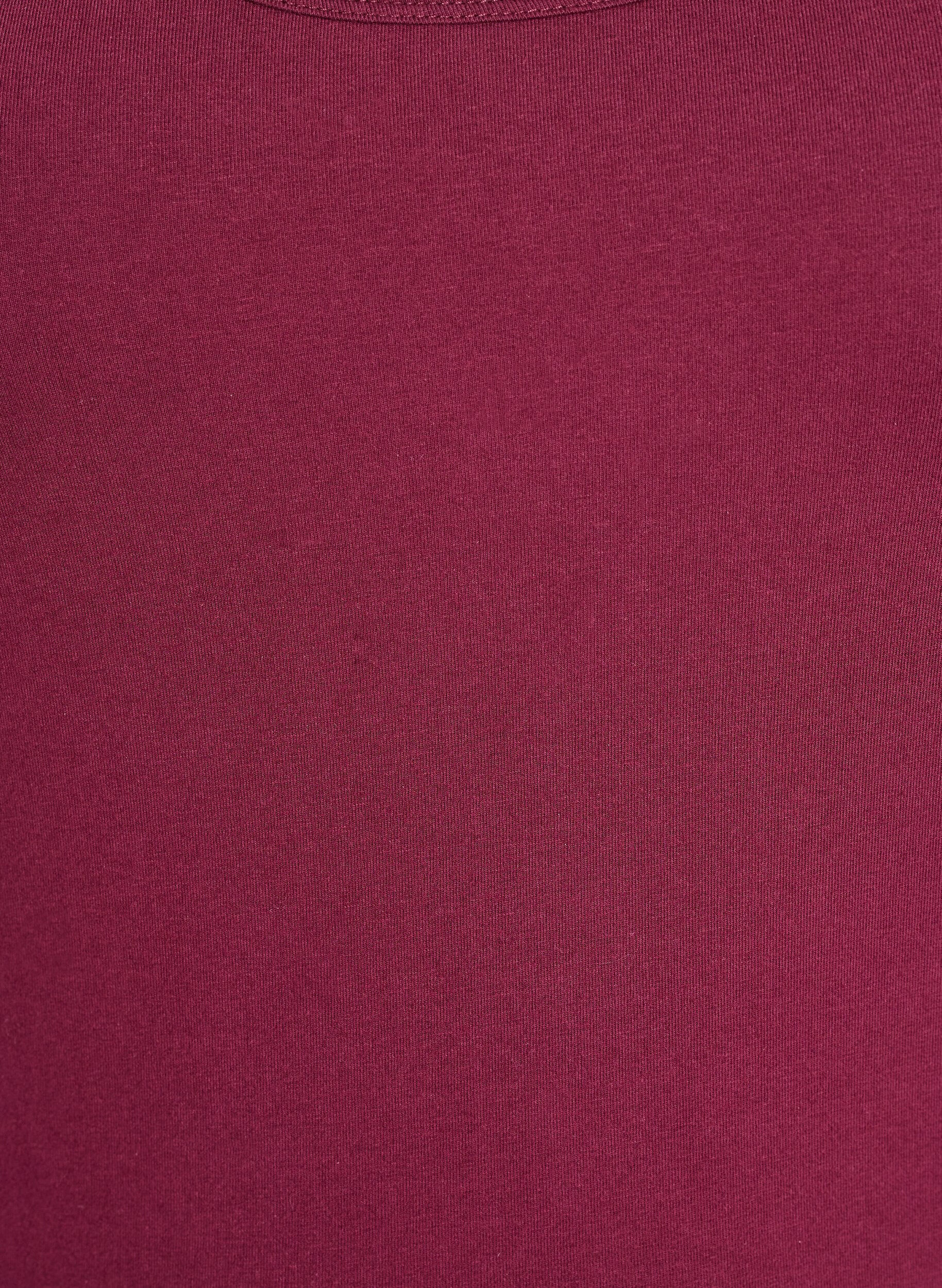 Zizzifashion Cotton basic top, Dark Bordeaux, Packshot image number 2