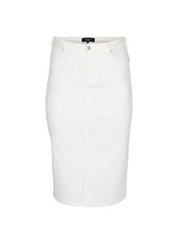Denim midi skirt with slits