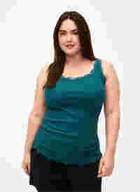 Top with lace trim, Deep Teal, Model