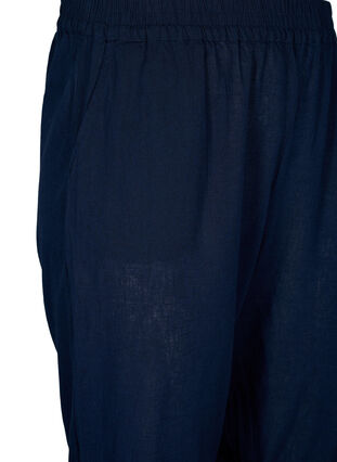 Plain cotton trousers with linen, Navy Blazer, Packshot image number 2