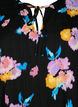 Dress with short puff sleeves and floral print, Black w. flower AOP, Packshot image number 2