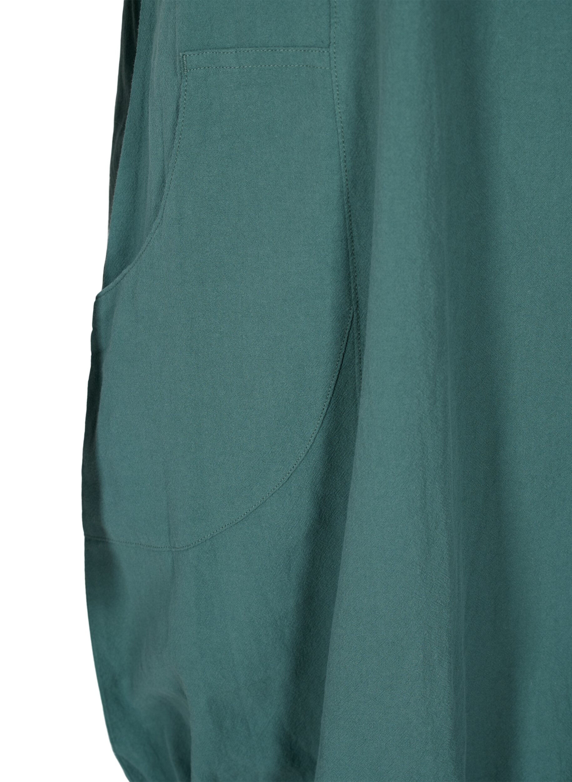 Zizzifashion Short-sleeved cotton dress, Green, Packshot image number 3