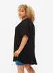 Short-sleeved viscose tunic, Black, Model image number 1