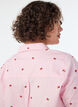 Shirt with embroidered flowers, Pink, Model image number 3