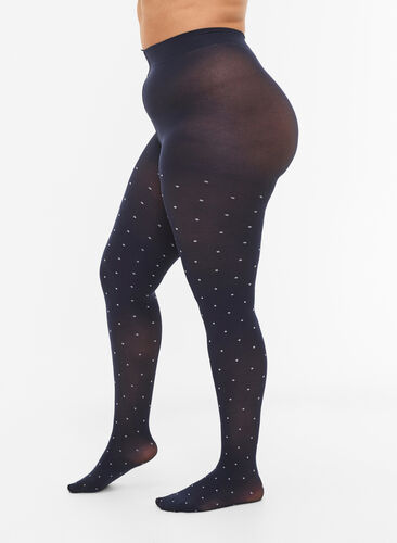 70 denier tights with dots, Navy Blazer w. Dot, Model image number 0