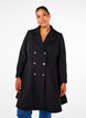 A-line wool coat with pockets, Black, Model image number 0