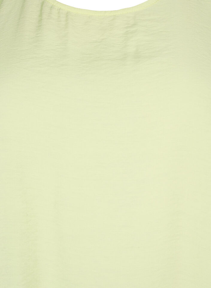 Blouse with half-length sleeves in viscose, Lily Green, Packshot image number 2