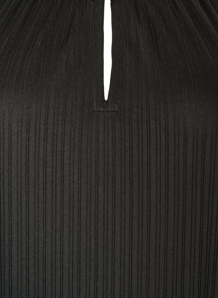 Jersey tunic with textured stripes, Black, Packshot image number 2